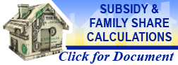Subsidy & Family Share Calculations