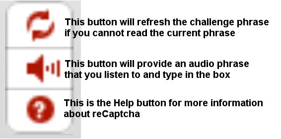 reCaptcha button definitions